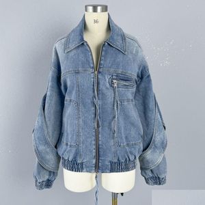 Women'S Jackets Oc468M56 Spring Loose Denim Jacket Womens Cotton Casual Lapel With Holes Sto Ashed For Fashion Coat Drop Delivery Ap Dhqjq