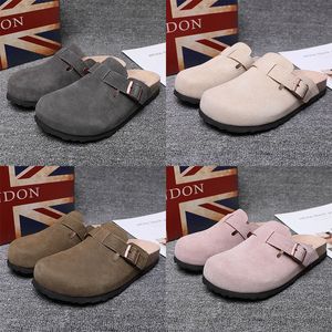 Deutschland Designer Sandalen Damen Slipper Wildleder Taupe Weiches Fußbett Leder Clogs Hausschuhe Beige Rosa Schwarz Herren Slides Dunkelgrau Weiß Oliv Männer Damen Plateau Slide