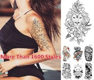 Nyaste 1800 Styles Half Sleeve Tattoo Sticker Arm Temporära tatueringar Halloween Jul vattentäta klistermärken Acceptera anpassade3706046