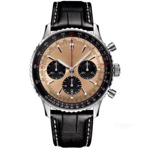 Orologio da uomo Breitling multifunzione di alta qualità 50mm Nuovi orologi da uomo Quarzo Lusso Navitimer B01 Quadrante Cronografo di marca Cintura cinturino in acciaio Orologio da polso di alta qualità b-1