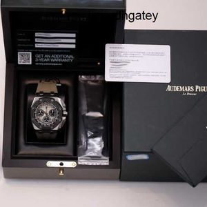 Montre Ruch Watches AP Watch Royal Oak 26420SO Chronograph Elephant Grey Watch Stael Pierścień Ceramiczny Automatyczne maszyny Szwajcarskie luksusowe zegarki Średnica 43 mm
