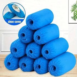 100 pz 50 Paia Copriscarpe Usa E Getta in Tessuto Non Tessuto Fascia Elastica Traspirante Antipolvere Antiscivolo 240229