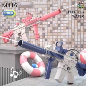Toys Gun Electric Water Gun Toy High Pressure Full Auto Unisex M416 Rifle Water Guns For Adults Boys Girls Summer Games Beach Pool Toys 240306