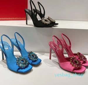 Rene Caovilladesigners Buty do damskiej ręcznie szyte wodę w kształcie słonecznika Kryształ Kryształ Kryształ 9,5 cm Wysokie obcasy