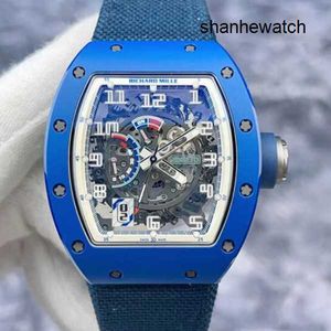 Athleisure Watchデザイナー腕時計RMリストウォッチRM030フレンチリミテッドエディション100個のブルーセラミック素材透明自動機械式