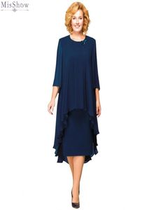 Elegantes Teelanges Kleid für die Brautmutter und Bräutigam, Cocktailkleid, Übergröße 34, langärmlig, kurze Partykleider mit Jacke, nach Maß 8707956