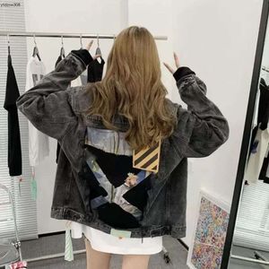 End Men Jacket Designer Jacket Mens Womens Direction Arrow Print Graphic Denim Jackets Fashion Casual Loose High Street Cardigan Coat