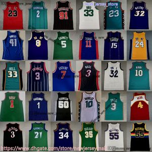 Classic Retro Basketball 33 Larry Bird Jersey 44 Pistol Pete Maravich Spud Webb Kevin Garnett Bill Russell Rajon Rondo Ray Allen Paul Pierce Alex Petrovic Jerseys