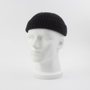 Stickade hattar för kvinnor skullcap män beanie hatt vinter retro brimfri baggy melon mössa manschett dockare fiskare mössa hattar för män1293j