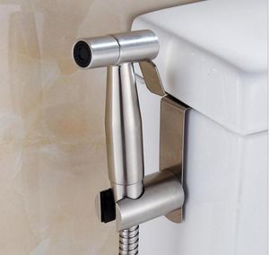 Hochwertiges Badezimmer-Hand-WC-Bidet-Sprayer Douche Shattaf Duschbrause Edelstahl-Schlauchhalter-Set aus gebürstetem Nickel Fi1854689