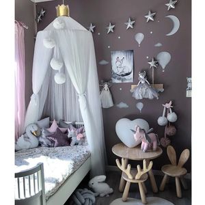 Ins nórdico mosquiteiro pendurado tenda cama do bebê berço dossel cortinas de tule para o quarto crianças jogar casa crianças decoração do quarto 240223