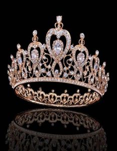 Luxo pageant quinceanera coroas de casamento para mulheres strass miçangas jóias de cabelo nupcial headpieces tiaras vestidos de festa 1492450