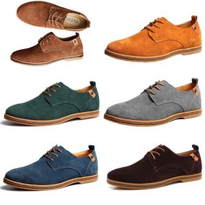 Nya mäns casual skor 45 Suede Leather Shoes 46 47 Stora herrskor Lace Up Cotton Tyg PVC Cool Non-Silp 43