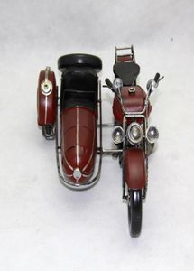 Modelo de motocicleta militar de folha de flandres, motor artesanal, triciclo, brinquedo, decoração, obra de arte personalizada para presente, colle6665335