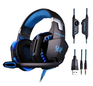 Computer Stereo Gaming Kotion varje G2000 Casque Deep Bass Game Earphone Headset med MIC LED -ljus för PC Gamer4253087