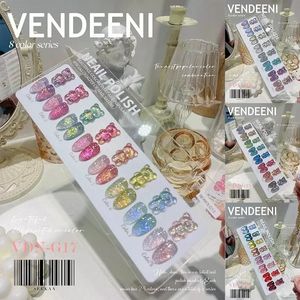 8 Colorset Glitter Chips Elmas Jel Oje Pırıltılı Sanat Vernik Yansıtıcı Efekt UV Lacquer 240229