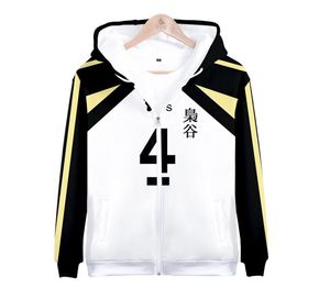 Japonya anime haikyuu fukurodani 3d hoodies sweatshirts erkekler Akaashi keiji bokuto koutarou fermuar kapüşonlu ceket cosplay costume1267642