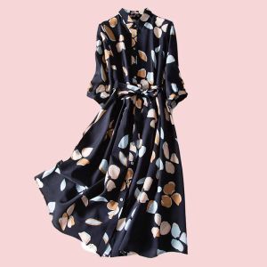 Klänning 2022 Koreansk version Löst sommarlätt klänning Fashion Party Estetic Midi Corset Chiffon Elegant Floral Women Dress Retro