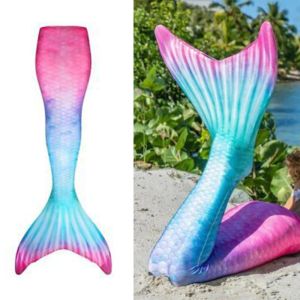 Swimwear Kids Girls Swimming Mermaid Tail Mermaid Costume Cosplay Children Adult Birthday Gift Fantasy Swimsuit Can Add Monofin Fin