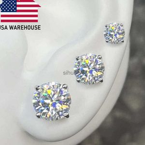 Stud 3mm-10mm Clássico Mossanite Parafuso Voltar Brincos Luxo Jóias Prata VVS Moissanite Ear Stud Homens Mulheres 240306