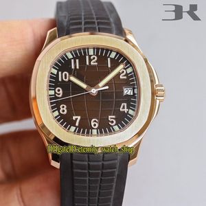 3K 강력한 버전 Aquanaut 5167R-001 Brown Dial Real Cal 324C 자동 기계식 5167a Mens 시계 Sapphire Steel Designer SPO307B