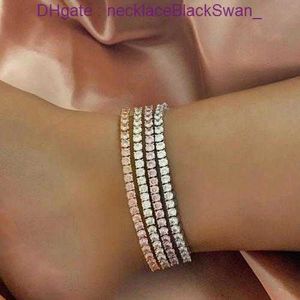 Hiphop 18k Gold Bling Diamond Womens Tennis Chain Anklet Barefoot Ankle Armband Bijoux Iced Out Cubic Zirconia Chains smycken för Women Eyhq