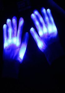 Świąteczne rękawiczki LED Novely migające oświetlone lampa palca impreza Halloween dekoracja 7 modeli świecących rękawiczek imprezowy RA7775078