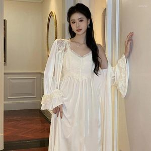 Mulheres sleepwear sxthaenoo estilo francês sexy camisola renda princesa camisola vintage veludo sleepshirt mulheres inverno duas peças