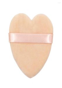 Esponjas de maquiagem reutilizáveis puff em forma de coração alta elasticidade grande rosto pó puffs cinta de algodão para female1818454