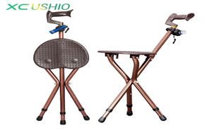 トレッキングポール全体の調整可能な折り畳みウォーキングケイン椅子スツールマッサージシート付きポータブル釣りのレストLEDライト3502882