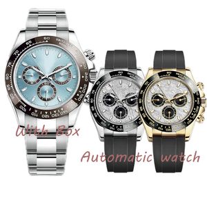 Watchbr-u1 41mm Automático com Caixa de Aço Inoxidável Multi-mostrador À Prova D 'Água Luminoso Clássico Generoso Pulseira de Borracha Ajustável Relógio Masculino Relógios de Aço Inoxidável