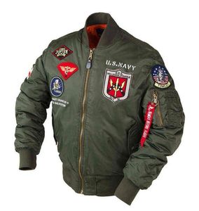 2020a w inverno top gun bomber giacca da volo varsity tattico MA1 aeronautica militare esercito vintage moto pilota us navy per uomo cappotto H129709095