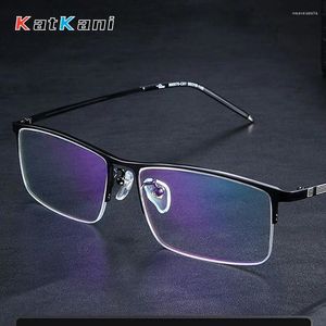 Solglasögonramar Katkani Fashion Business Half Frame Ultra Light Alloy Spectacle Eyewear Optical Recept Glasses Man 990070