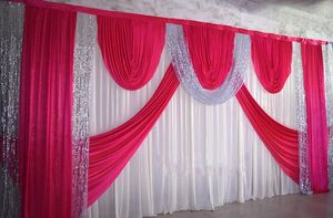 36 m Hochzeit Party Bühne Feier Hintergrund Satin Vorhang drapieren Säule Decke Hintergrund Hochzeit Dekoration Schleier WT0167546316