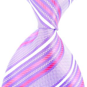 8 stilar nya klassiska randiga män lila slipsar jacquard vävda 100% silkblå och vita mäns slips formella affärslipsar f235t