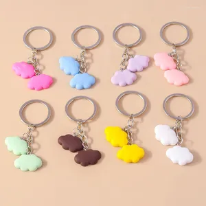 Keychains Cute Resin Clouds Charms Keyrings Souvenir Gifts For Women Men Car Key Handbag Pendants Chains Accessories