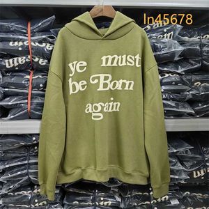 Högkvalitativ klassisk Wests Designer Mens Hoodie Cotton CPFM Ye Måste föds igen Tryckt Womens Couple Yzys Vintage Pullover Sweater KY88745 2024