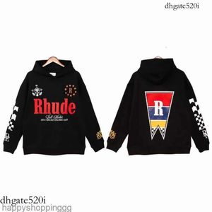 Rhude толстовка мужская Rhude Designer Мужская толстовка Теплые толстовки Rhude Пуловеры Толстовки Свободные джемперы с капюшоном и длинными рукавами Мужские высококачественные женские топы Одежда 0V01 Lulusup