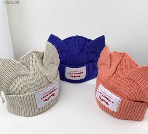 2024 gorro/bonés de caveira kpop rua crianças hyunjin hendery mesmos gorros WAYV Leeknew chapéu de orelha de gato de malha moda bonito amante menino casual headwear z230724