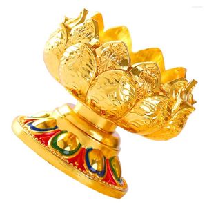 Portacandele Portalampada in metallo Ghee per decorazioni luminose Temple Chic Squisito decorativo di loto