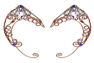 Uszy Mankiet Kolczyki Kopiki Wrap Butflies NoCuffs Wing Elf Mankiet Wedding Filigree Fairy Crystal Jewelrymincon Elves 2211083693388