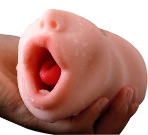 Mężczyzna Masturbator Realistyczne usta Stroker Oral Ssanie głębokiej gardła Pochwa Kieszonkowa cipka z seksem językiem seksu zabawki dla mężczyzny 208781313