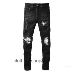 Denim Amirs Jeans Designer Hosen Mann Herbst 2024 Sommer Neue Broken Patch Mode High Street SLP Slim Fit Männlich Y9FB