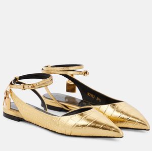 2024 Donne di lusso estive Lucchetto Sandali con tacco in pelle Scarpe Chiave di blocco Nudo Nero Oro Ballerine in pelle Facile da indossare Lady Party Dress Walking Ford Shoe EU35-43 Box