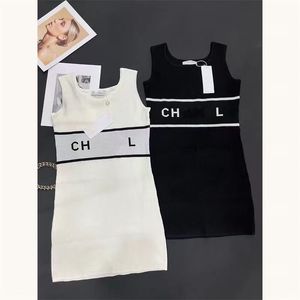 Verão feminino marca de luxo roupas designer moda carta impressão vestido feminino fino saia alta estiramento americano feminino wear 8hhn