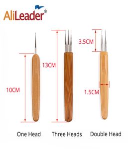 Alileader 3PC Plejanie narzędzia do dreadlock do włosów igły szydełkowe haki dzianinowe bambusowe igły warkocze Zestaw narzędzi do włosów
