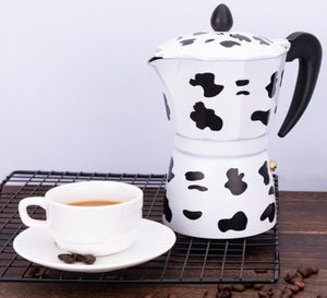 Drukowane krowy producent kawy aluminium Moka Pot Espresso Mocha Latte Percolator R9JC 2103303048008