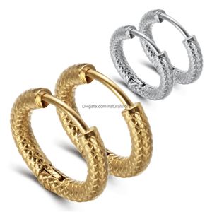 Hoop & Huggie Stainless Steel Hoop Earrings For Women Punk Hypoallergenic Titanium Hie Ear Jewelry Party Gift Drop Delivery Jewelry E Dhxej