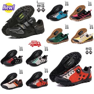 Calçados Calçados Homens Speed ​​Road Bike Sneakercs Plana Carbono Ciclismo Sapatos MTB Cleats Mulheres Mountain Bike Sapatos SPD Pedais Racing Biking Footwar GAI