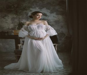 Женское ночное платье принцессы в горошек, белая пижама для беременных, халат, сексуальная одежда для сна для невесты, мягкие тюлевые халаты на заказ, развертки со шлейфом8930282